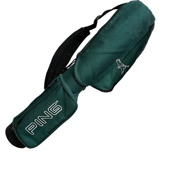 Vintage PING Sunday Carry Golf Bag Green Single Strap w/ Hood Used - Picture 1 of 5